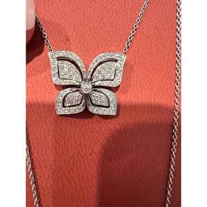 New $ 5540. Piero Milano 18K White Gold Diamond 0.66ct Necklace